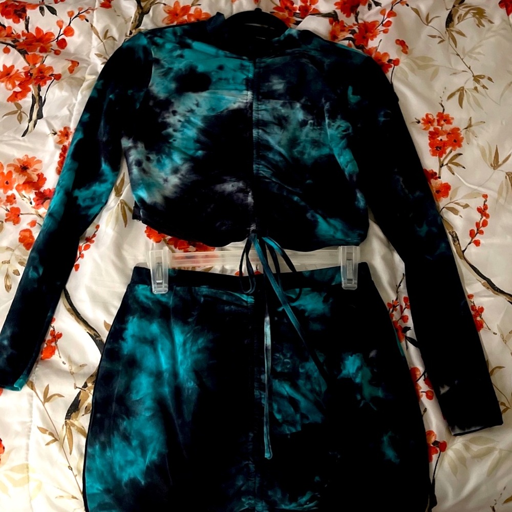 Black and blue matching set